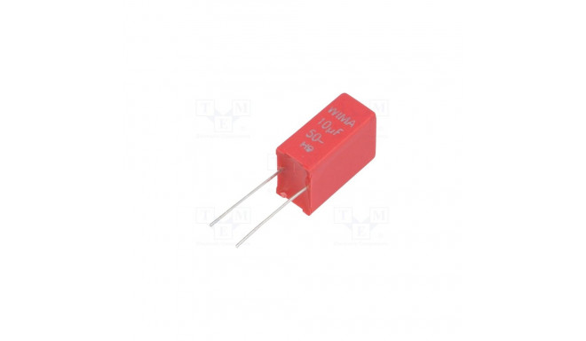 Kondensaator polyester 10uF 50VDC Pitch:5mm; 10%, WIMA