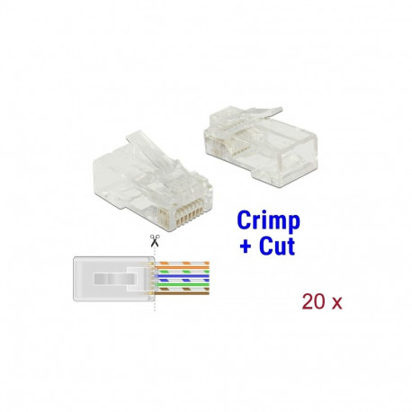 Delock RJ45 Crimp+Cut Plug Cat5e UTP 20 pieces