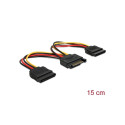 SATA Toitekaabel 15pin - 2x SATA 15 pin, 0.15m, sirge