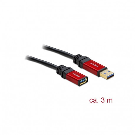 USB 3.0 pikenduskaabel A - A 3.0m, kullatud metall kestaga, premium