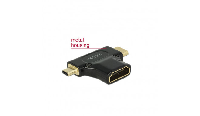 Üleminek HDMI (F) - Mini-C (M), Micro-D (M), 2K@60Hz, must