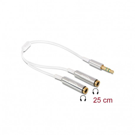 Delock Cable audio splitter stereo jack male 3.5 mm 3 pin > 2 x stereo jack female 3.5 mm 3 pin 25 c