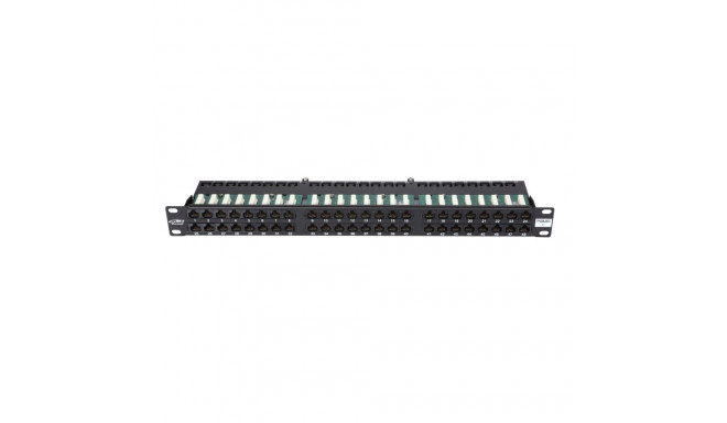 19´´ Patch Panel, 48xRJ45, unshielded, Cat6, 1U, black