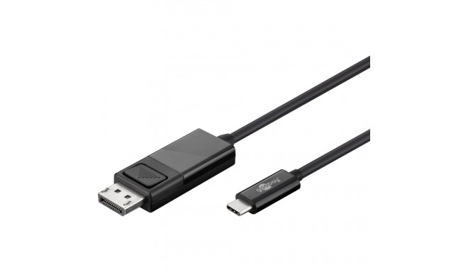 USB-C - DisplayPort kaabel 1.2m, must, 4K*2K@60Hz, sobib Mac-ile