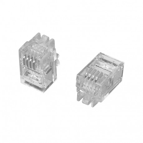 Modular Plug, 4P/4C, unshielded, headset, flat oval, 2.29x4.83mm cable jack OD, category 3, 500/bag