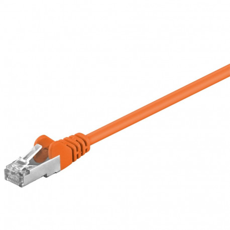 Cat5e Network cable, F/UTP 2xRJ45 plug outer shield: foil screened orange 10m