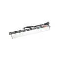 PDU 19´´, 8xIEC320 C13, plug DIN 49441 (unischuko) 16A/250V, red ON/OFF switch with blind