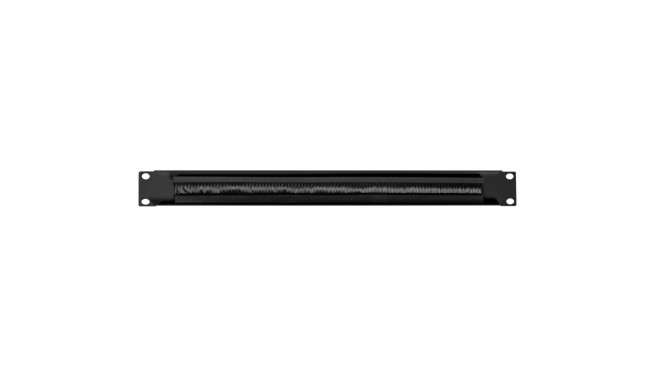 Cable management panel with brush 1U RAL 7021 black