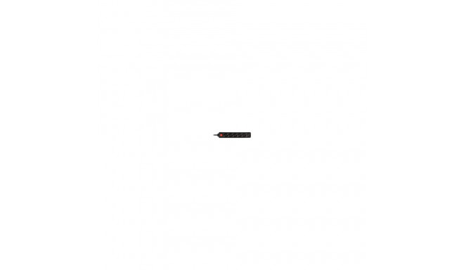 Extension cord 3,0m 6 sockets+switch, black
