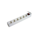 Extension cord 5,0m 6 sockets+switch, white