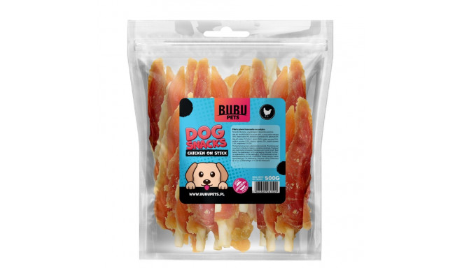 Bubu Pets soft chicken breast on rawhide sticks 500g