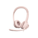 LOGITECH H390 Headset on-ear wired USB-A rose