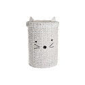 Veļas grozs DKD Home Decor 42 x 42 x 63 cm Balts Bērnu Kaķis
