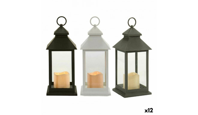 LED-latern Gift Decor B2269 PALET B2269 PALET Valge Must Kristall Plastmass 13,5 x 34,5 x 13,5 cm (1