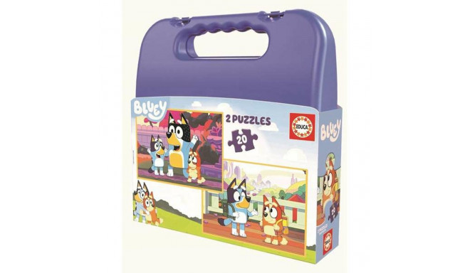 2-Puzzle Set Bluey Briefcase 20 Pieces