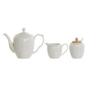 Tējkanna DKD Home Decor Balts Dabisks Bambuss Porcelāns