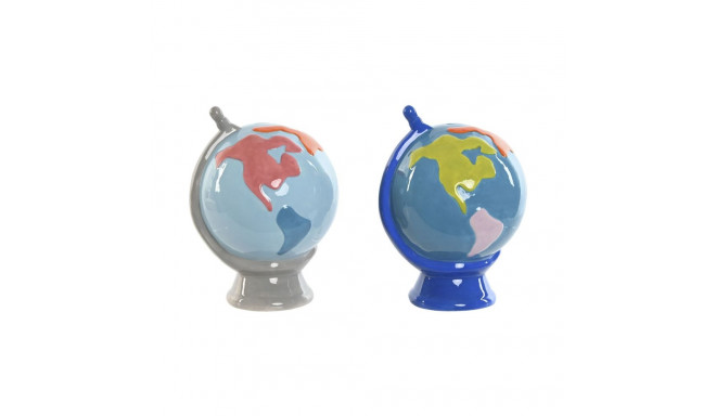 Money box Home ESPRIT Dolomite Globe 14,5 x 13,5 x 19 cm (2 Units)