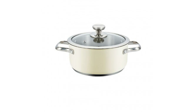 Casserole with lid Haeger PA-24H.008A Beige Ø 24 cm