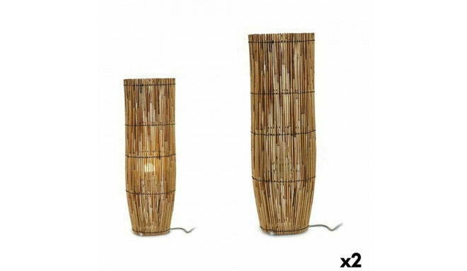 Floor Lamp Natural Bamboo 21,5 x 62 x 21,5 cm (2 Units)