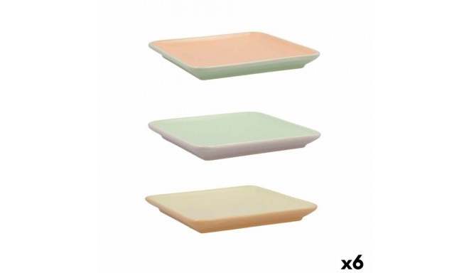 Snack tray Quid Vitamina Bicoloured Ceramic 15 x 15 cm (6 Units)