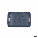 Brokastu paplātes Quid Habitat Zils Plastmasa 33 x 23 x 4 cm Ar rokturiem Denim (12 gb.)