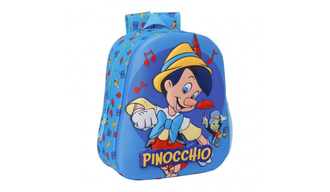 3D Bērnu soma Clásicos Disney Pinochio Zils 27 x 33 x 10 cm