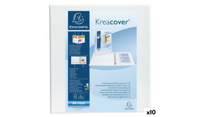 Ring binder Exacompta Kreacover White A4+ Customisable (10 Units)