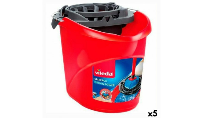 Cleaning bucket Vileda Red 10 L (5 Units)