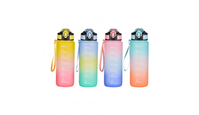 Bottle with Lid and Straw Bewinner Multicolour 600 ml