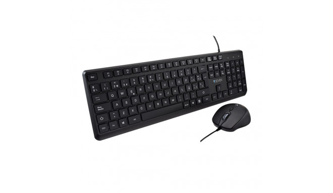 Klaviatuur ja Hiir V7 CKU350ES Must Hispaaniakeelne Qwerty