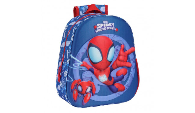 3D-kooliseljakott Spider-Man Punane Meresinine 27 x 33 x 10 cm