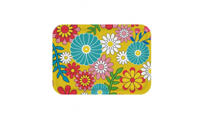 Tray Versa Yellow Polyethylene RPET 27 x 2,2 x 38 cm Flowers