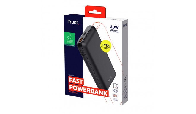 Powerbank Trust 24880 Melns 20000 mAh (1 gb.)