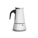 Italian Coffee Pot Black Silver Steel 6 Cups Italian Coffee Pot Black Silver Steel 6 Cups