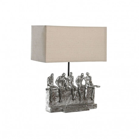 Laualamp DKD Home Decor 36 x 21,5 x 43 cm Hõbedane Beež Metall Vaik 220 V 50 W