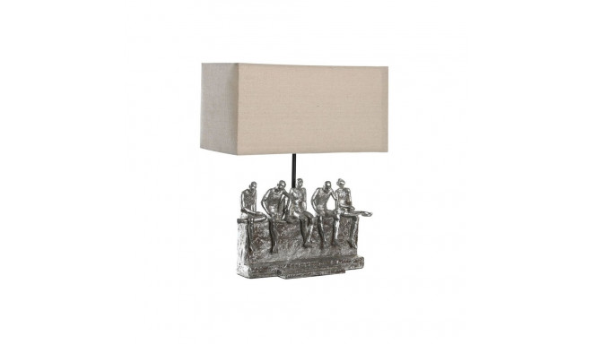 Galda lampa DKD Home Decor 36 x 21,5 x 43 cm Sudrabains Bēšs Metāls Sveķi 220 V 50 W