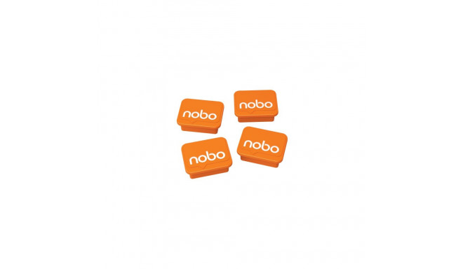 Tahvlimagnet Nobo Whiteboard Magnets Orange (4tk komplektis) 18x22mm , hoiab valgetahvlil kuni 4 A4 