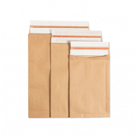 Postikott 320x430x50mm  topeltlõõtsaga, pruun, 2xkontaktriba ja avamisriba