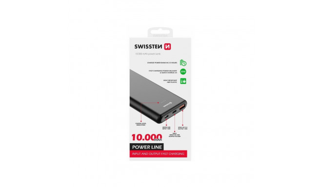 Swissten akupank 10000 mAh 20W Power Delivery must