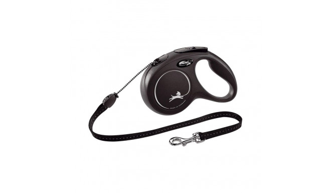 Dog leash FLEXI Classic, max 20 kg, 5 m, cord, black, size M