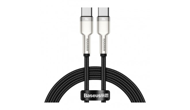 Cable BASEUS USB C - USB C, for data transfer and charging up to 100W 1m black Cafule Metal