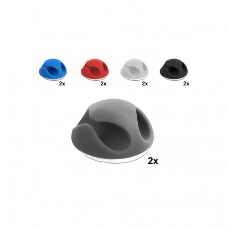 Juhtme hoidik 2-le kaablile (10tk), isekleepuv, värvilised