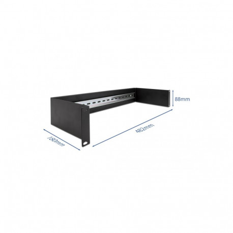 Paneel 19´´ 2U DIN latiga 482x180x90mm must