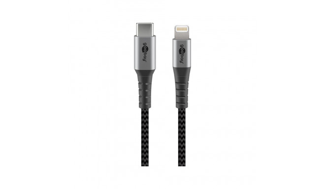 USB-C - Lightning kaabel 2.0m, metallist pistik, Apple MFI sertifikaadiga, tekstiilist kattega
