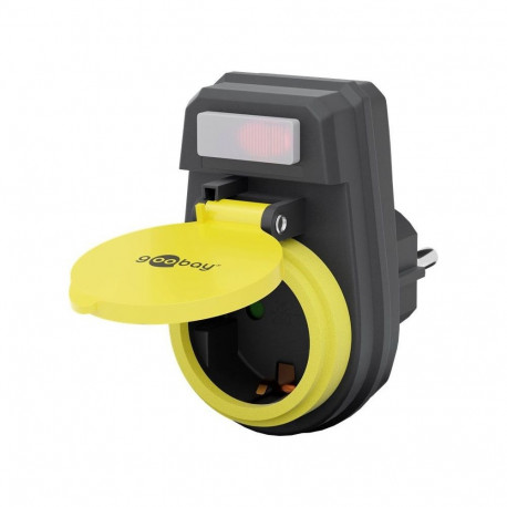 Maandusega seinapesa, lülitiga, must, kaitsekattega, IP44