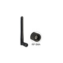 Delock WLAN 802.11 ac/a/b/g/n Antenna RP-SMA plug 2 dBi omnidirectional with tilt joint black