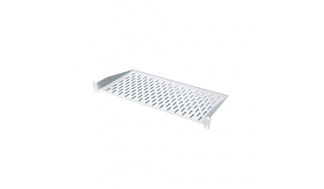 Fixed shelf 19´´, 2U, 300mm, mounting at front RAL 7035 grey