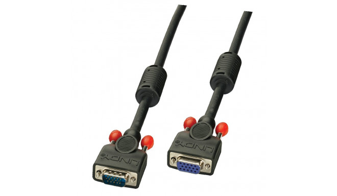 VGA pikenduskaabel 0.5m, must ferriitidega