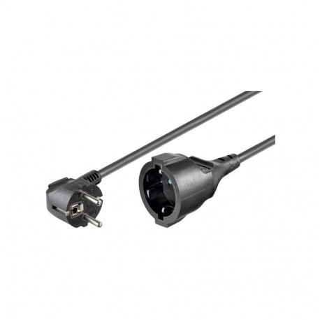 220V Toitekaabli pikendus 2.0m, must, CEE 7/7 pistik nurgaga - CEE 7/4