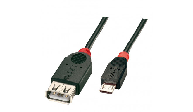 1m USB 2.0 OTG Cable - Black Micro-B Male to Type A Female